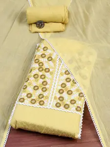 Biba Woven Design Sequinned Pure Cotton Unstitched Dress Material