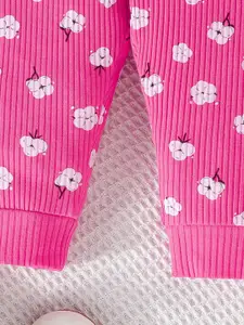 INCLUD Girls Printed Round Neck Long Sleeves Top With Jogger