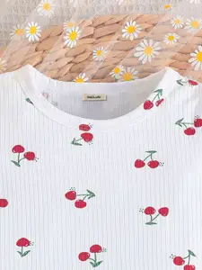 INCLUD Girls Printed T-shirt with Shorts Clothing Set