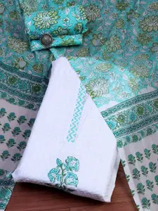 Biba Floral Printed Pure Cotton Unstitched Dress Material