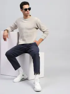 Monte Carlo Men Self Design Round Neck Pullover Sweatshirt