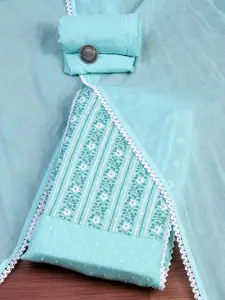 Biba Floral Embroidered Pure Cotton Unstitched Dress Material