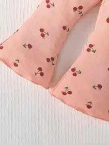 INCLUD Girls Printed Round Neck Long Sleeves Top With Trouser