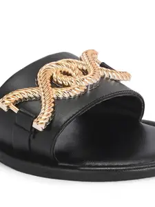 Zebba Women Printed Open Toe Flats