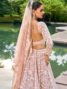 panchhi Beads and Stones Semi-Stitched Lehenga & Unstitched Blouse With Dupatta