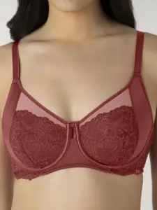 Amante Floral Self Design Full Coverage Underwired Minimizer Bra