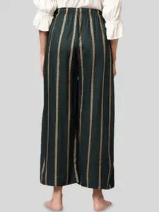 Kryptic Women Striped Flat Front Flared Lounge Pants