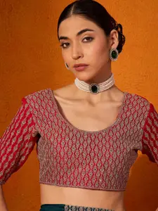 Anouk Embroidered Saree With Blouse Piece