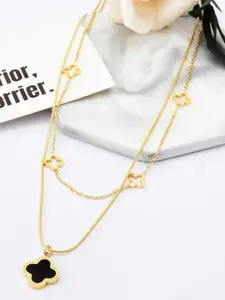 MYKI Gold-Plated Cute Flower Pendant with Chain