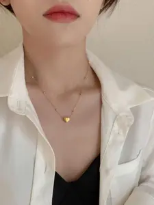 MYKI Gold-Plated Stainless Steel Heart Shaped Pendant with Chain