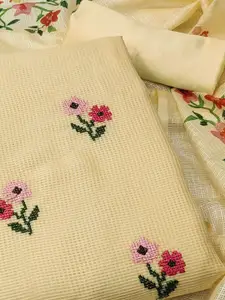 Peachmode Floral Embroidered Unstitched Dress Material