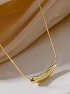 MYKI Gold-Plated Contemporary Stainless Steel Cubic Zirconia Pendants with Chains