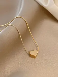 MYKI Gold-Plated Stainless Steel Heart Shaped Pendant With Chain