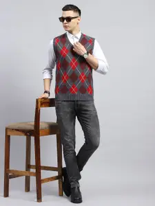 Monte Carlo Men Printed Woollen Sweater Vest