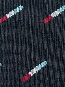 Peter England Men Pack Of 3 Patterned Calf-Length Cotton Socks