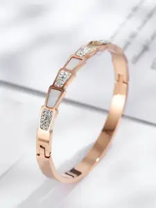 MYKI Rose Gold-Plated Stainless Steel Opal Kada Bracelet