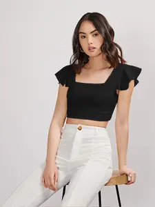 AAHWAN Women Square Neck Crop Top