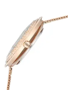 Fastrack Women Embellished Dial & Bracelet Style Straps Analogue Watch FV60030WM02W