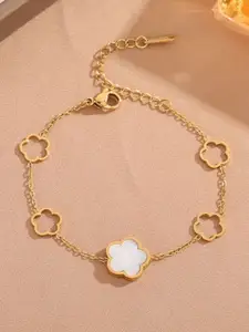 MYKI Gold-Plated Stainless Steel Opal Wraparound Bracelet