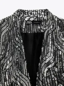 ZARA Women Silver Blazers