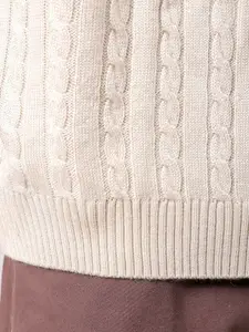 The Indian Garage Co Men Cable Knit Pullover Sweater