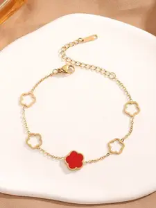 MYKI Gold-Plated Stainless Steel Opal Wraparound Bracelet