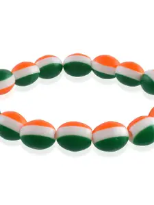 MEMOIR Boys Brass-Plated Tri-colour Printed Bangle-Style Bracelet