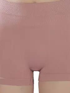 PLUMBURY Women Pack Of 2 Seamless Boy Shorts Panty Briefs PL-B/SPANTY-C005-DGR/PEACH-M