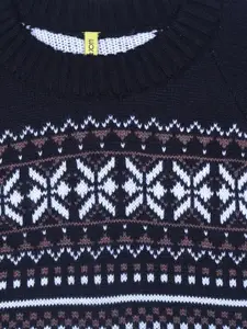 Gini and Jony Boys Acrylic Fair Isle Printed Pullover Sweaters