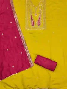 Panzora Ethnic Motifs Embroidered Sequinned Unstitched Dress Material