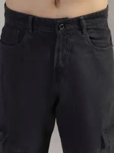 DI LUSSO Men Cotton Mid-Rise Wide Leg Low Distress Jeans