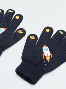 max Girls Patterned Acrylic Winter Gloves