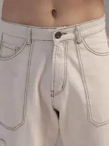 DI LUSSO Men Cotton Mid-Rise Wide Leg Jeans