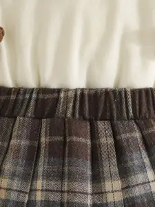 INCLUD Girls High Neck Embroidered Top with Skirt