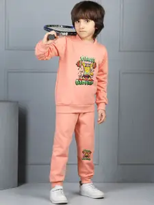 Cutiekins Boys Pure Cotton Printed Sweatshirt & Joggers Tracksuits