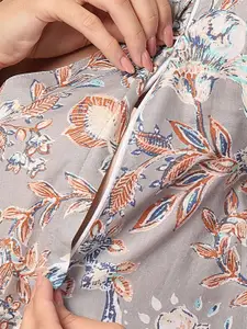 House Of Zelena Women Pure Cotton Printed Maternity Nightdress