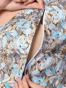 House Of Zelena Floral Printed Maternity Maxi Nightdress