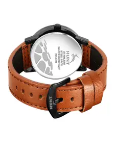 IIK COLLECTION Men Round Dial & Leather Straps Analogue Watch IIK-HUNT-5068M