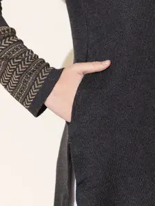 Anouk Mock Neck Geometric Printed Regular Straight Short Kurti