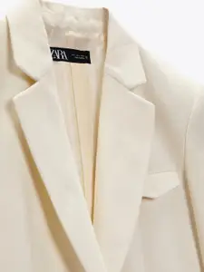 ZARA Women Beige Blazers