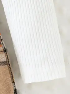 INCLUD Girls High Neck Self Design Top with Skirt