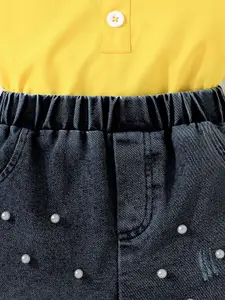 INCLUD Girls Round Neck Top with Shorts