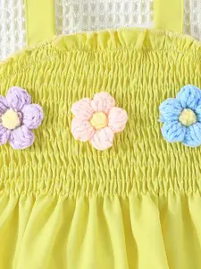 INCLUD Girls Embroidered Smocked Top with Shorts