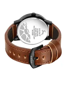 IIK COLLECTION Men Round Dial & Leather Straps Analogue Watch IIK-HUNT-5067M