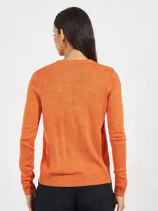 Styli Women Regular Fit Regular Length Round Neck Sweater With Side Slit