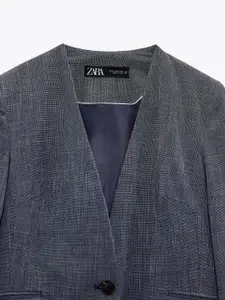 ZARA Women Navy Blue Blazers