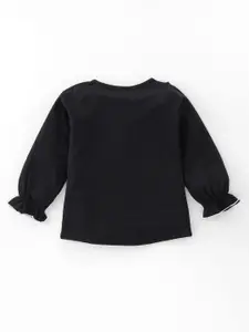 CrayonFlakes Girls Round Neck Printed Pure cotton Top with Leggings