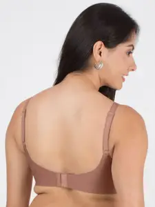 Dressberry Lightly Padded Invisibra Elastic-Free Bottom Band Seamless Bonded Bra