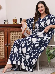 Boston Club Women Printed Kaftan Maxi Nightdress