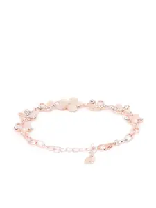 YouBella Set Of 2 Rose Gold-Plated Stone Studded Link Bracelet